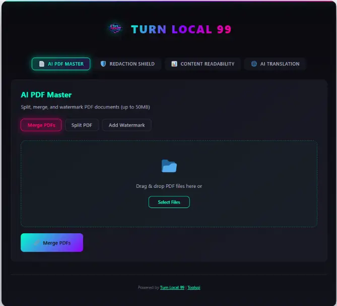 turn local 99 user interface